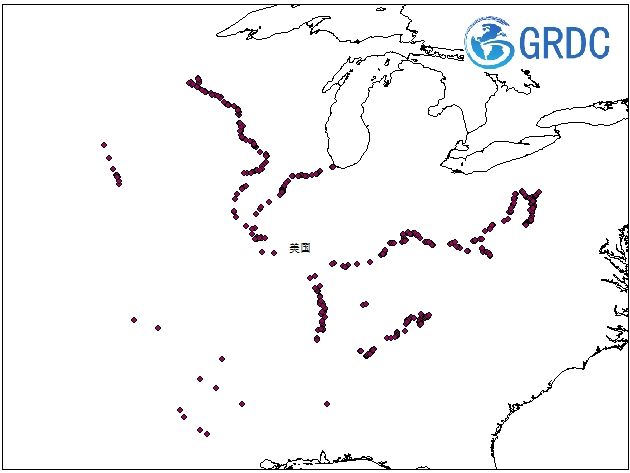 港口设施位置（美国陆军工程兵团IENC）